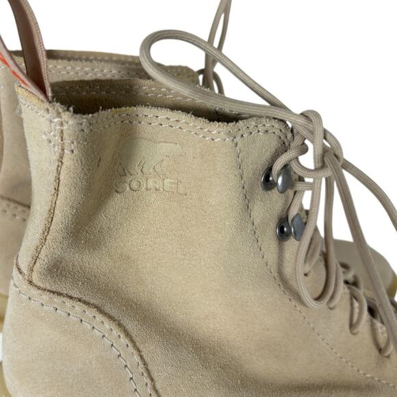 Sorel Hi-Line Ceramic/Chalk Suede Block Heel Lace Up Chunky Boot Size 8.5 - Picture 8 of 8